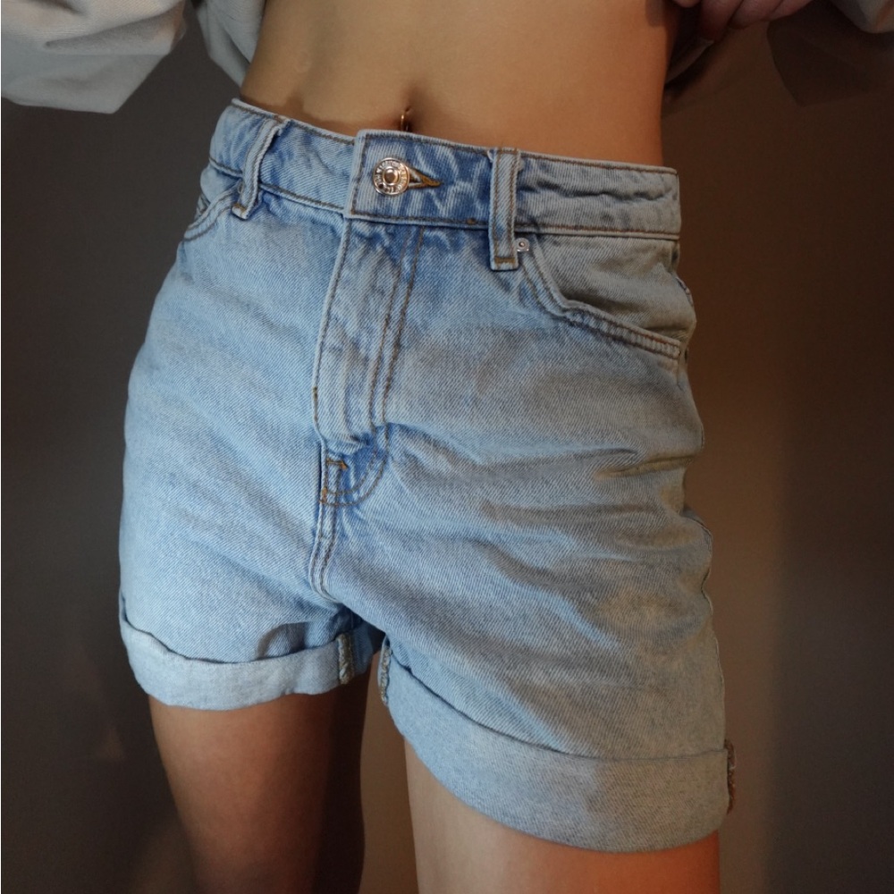 High Waist Light Blue Women's Denim Shorts